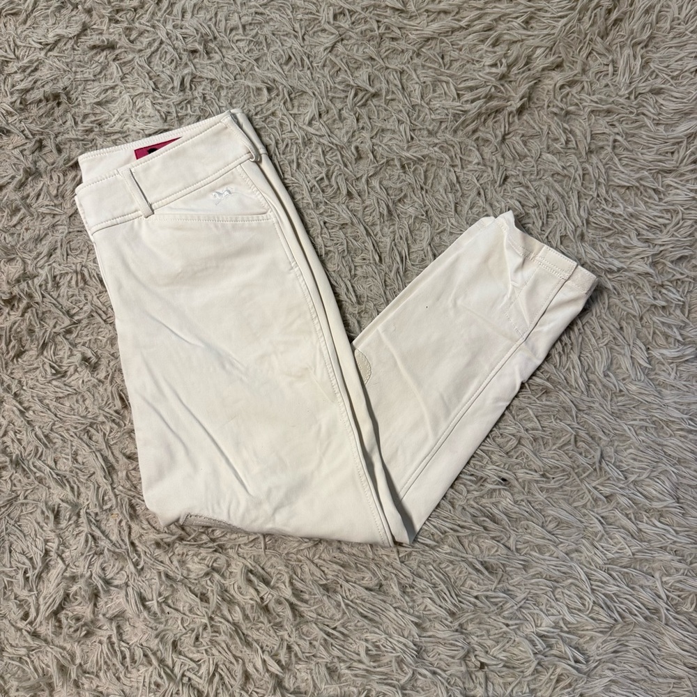 Girl’s Size 18 White RJ Classics Knee Patch Horseback Riding Breeches